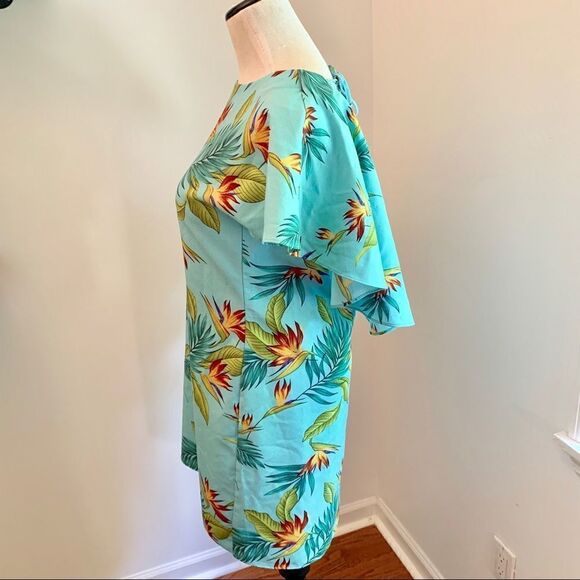 NWOT C. Wonder Blue Palm Frond Sundress Sz M - Picture 4 of 8